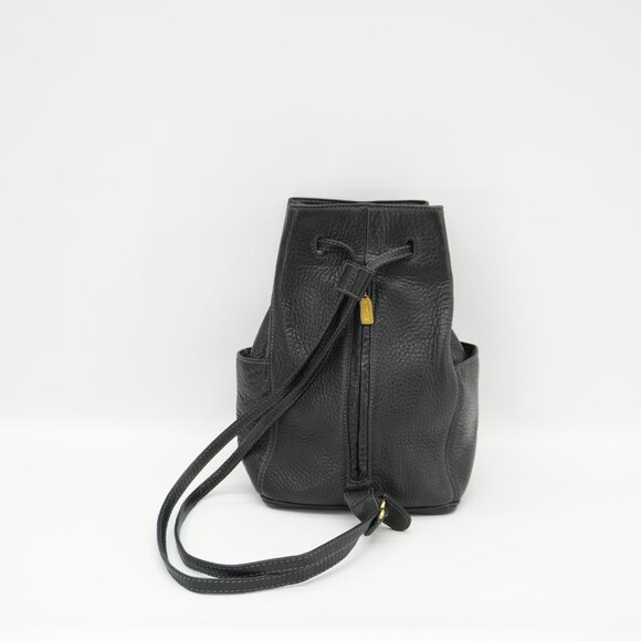 Coach Backpack Vintage Black Leather ITALY Bucket Bag 90s Sonoma Cinch Sling Pur - Picture 5 of 16
